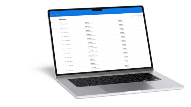 Track the charging sessions of<br> all your<br> employees